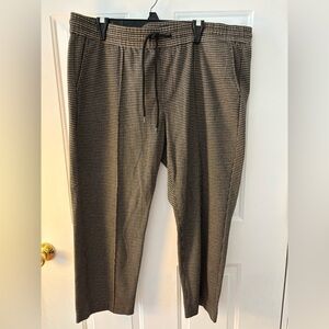 Liverpool Black and Cream Houndstooth Drawstring Trousers